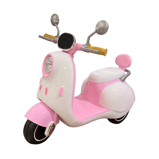 Moto Eléctrica Infantil Vespa Rosada con Luces y Sonido