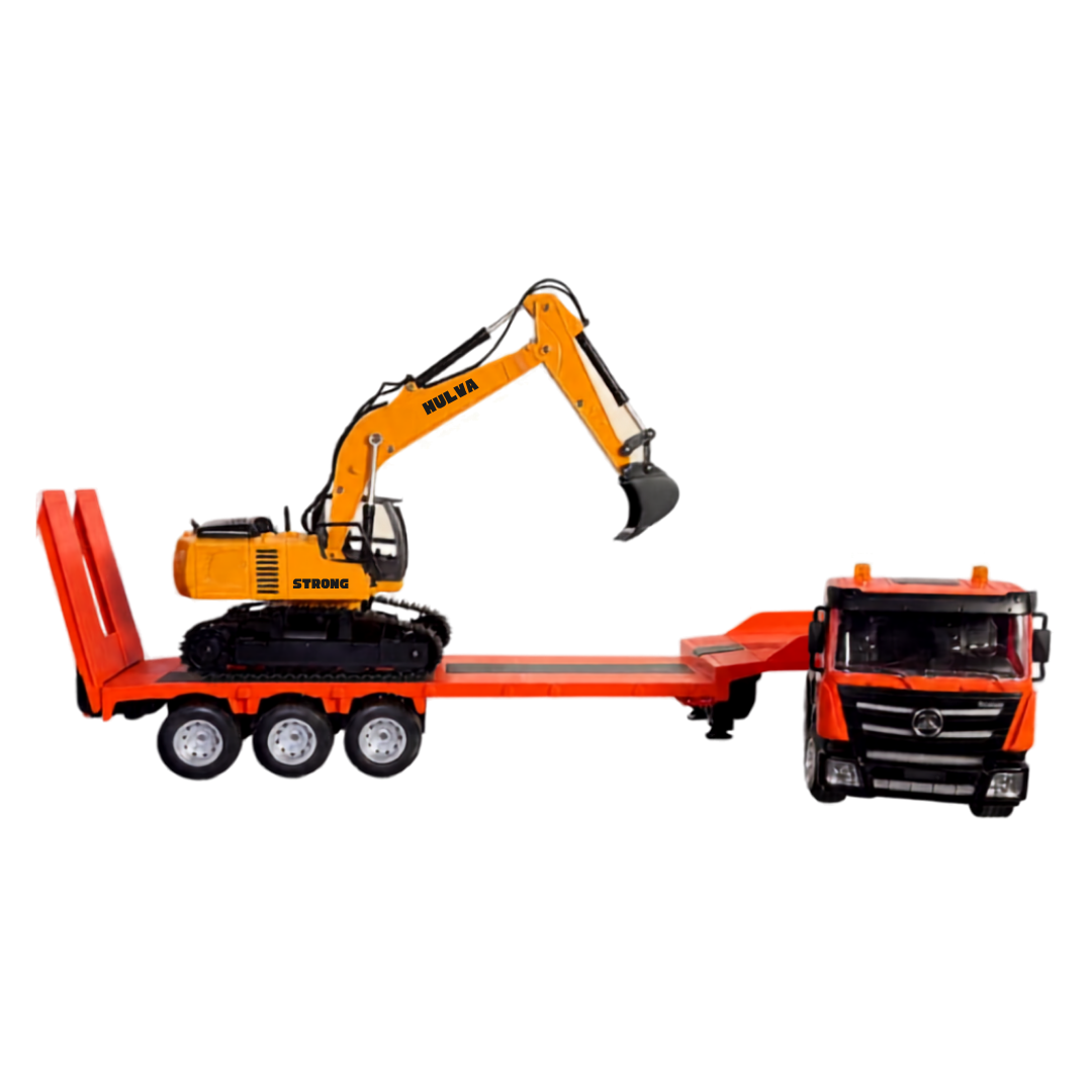 Tractomula Remolque + Excavadora a Control Remoto