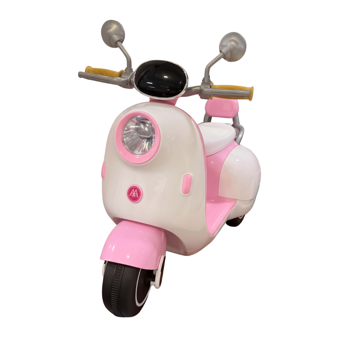Moto Eléctrica Infantil Vespa Rosada con Luces y Sonido