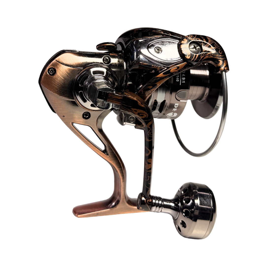 Carrete de Pesca Spinning HM7000 | 5.2:1 Cobre y Negro