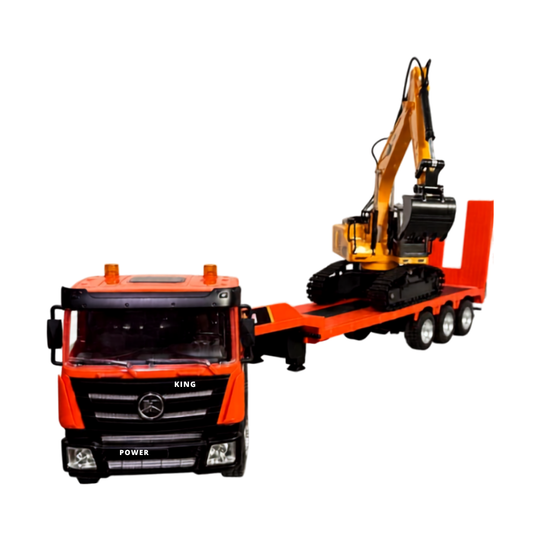 Tractomula Remolque + Excavadora a Control Remoto